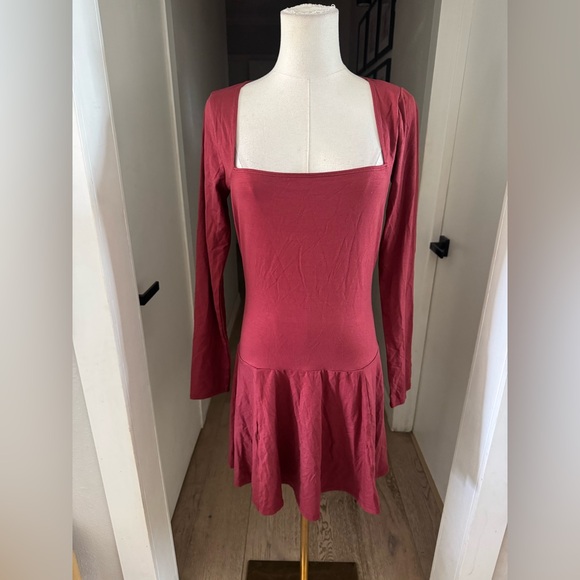 NWOT | Reformation | Coen Square Neck Knit Dress in Red | Sz M - Picture 6 of 12